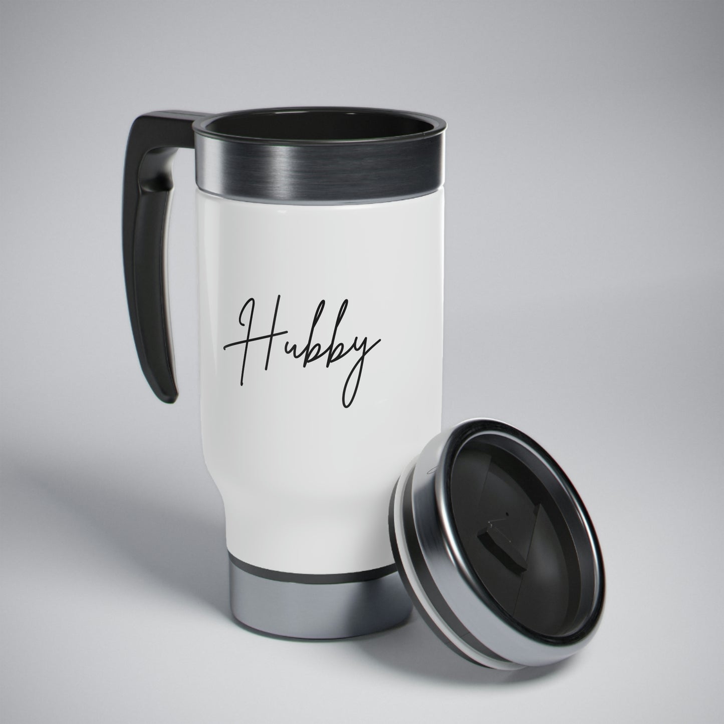Stainless Steel Travel Mug with Handle, 14oz-Best Hubby Gift