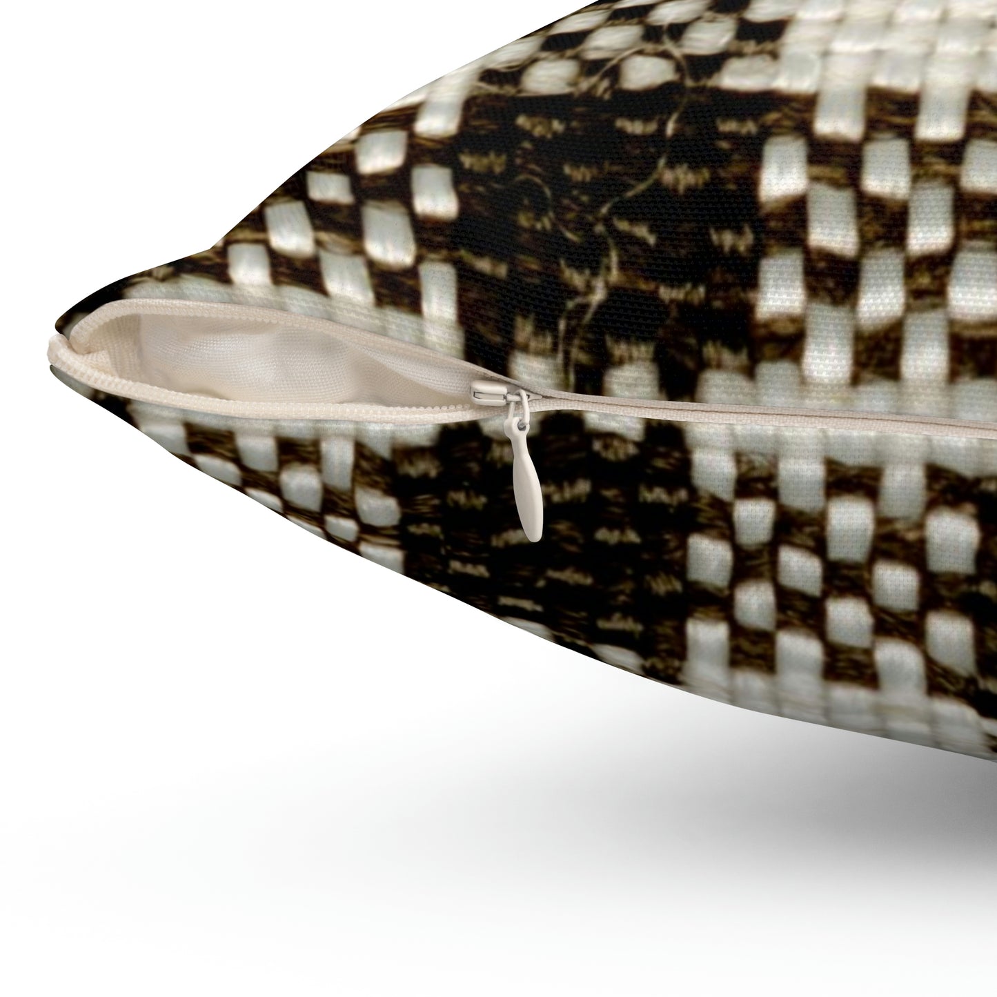 Spun Polyester Square Pillow-Black and White