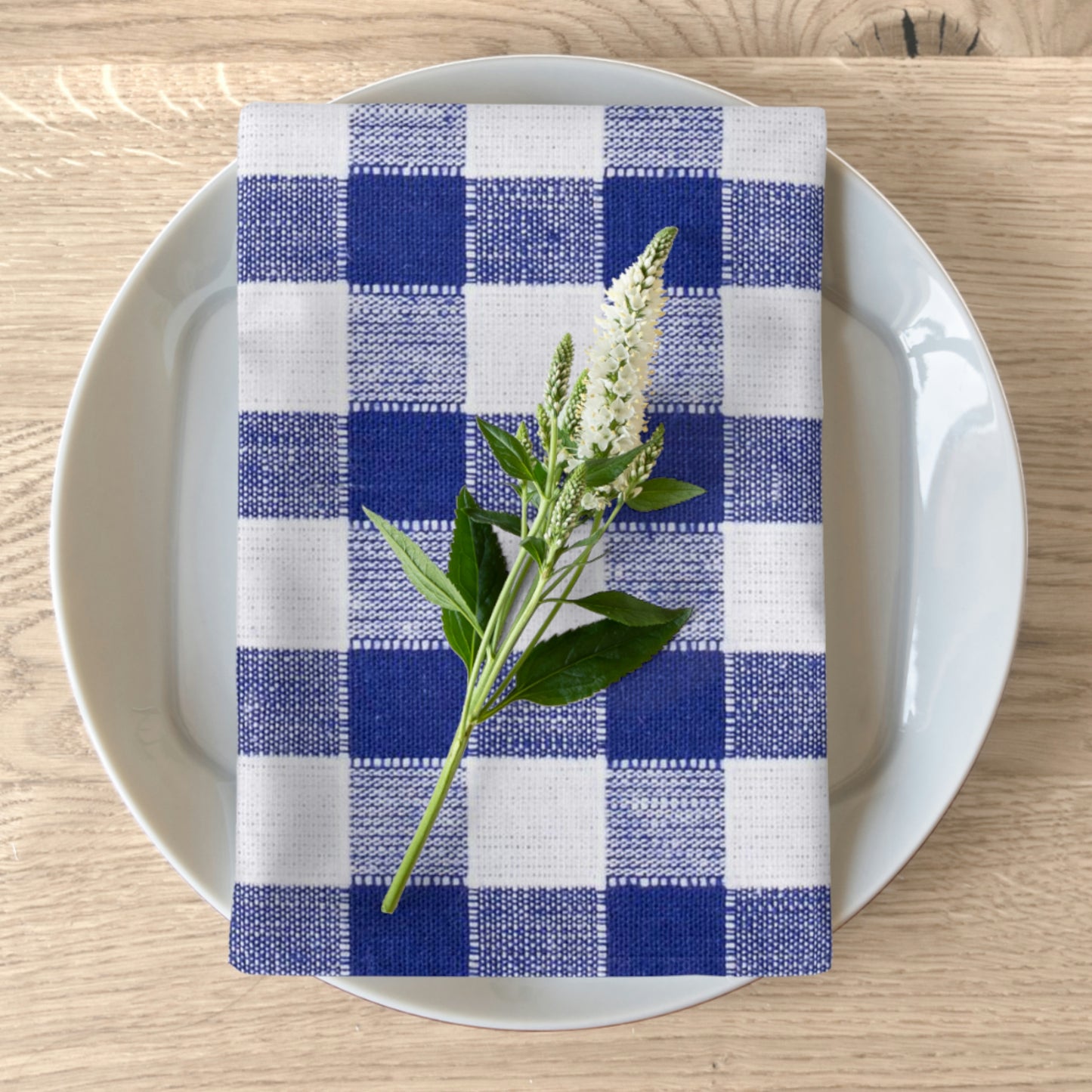 Blue and White Plaid Napkins