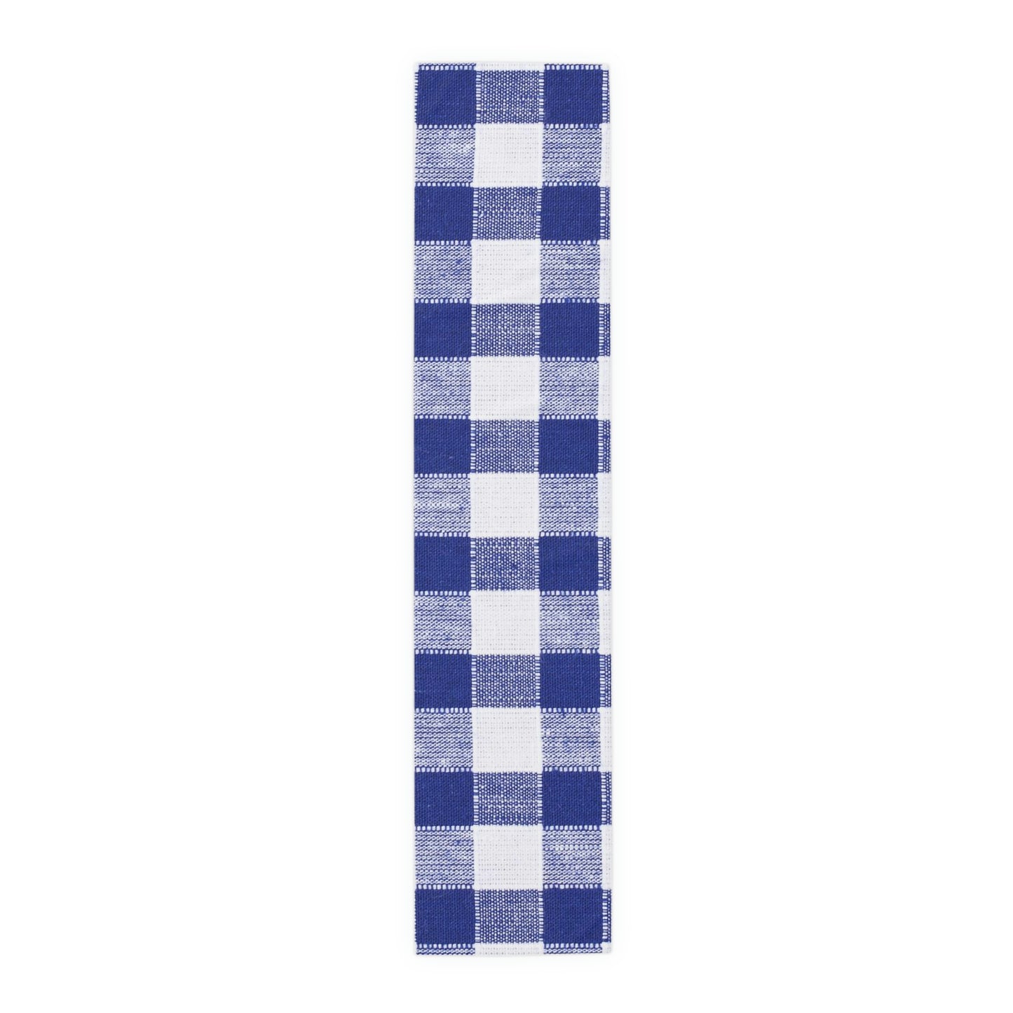 Table Runner (Cotton, Poly)-Blue and White Plaid