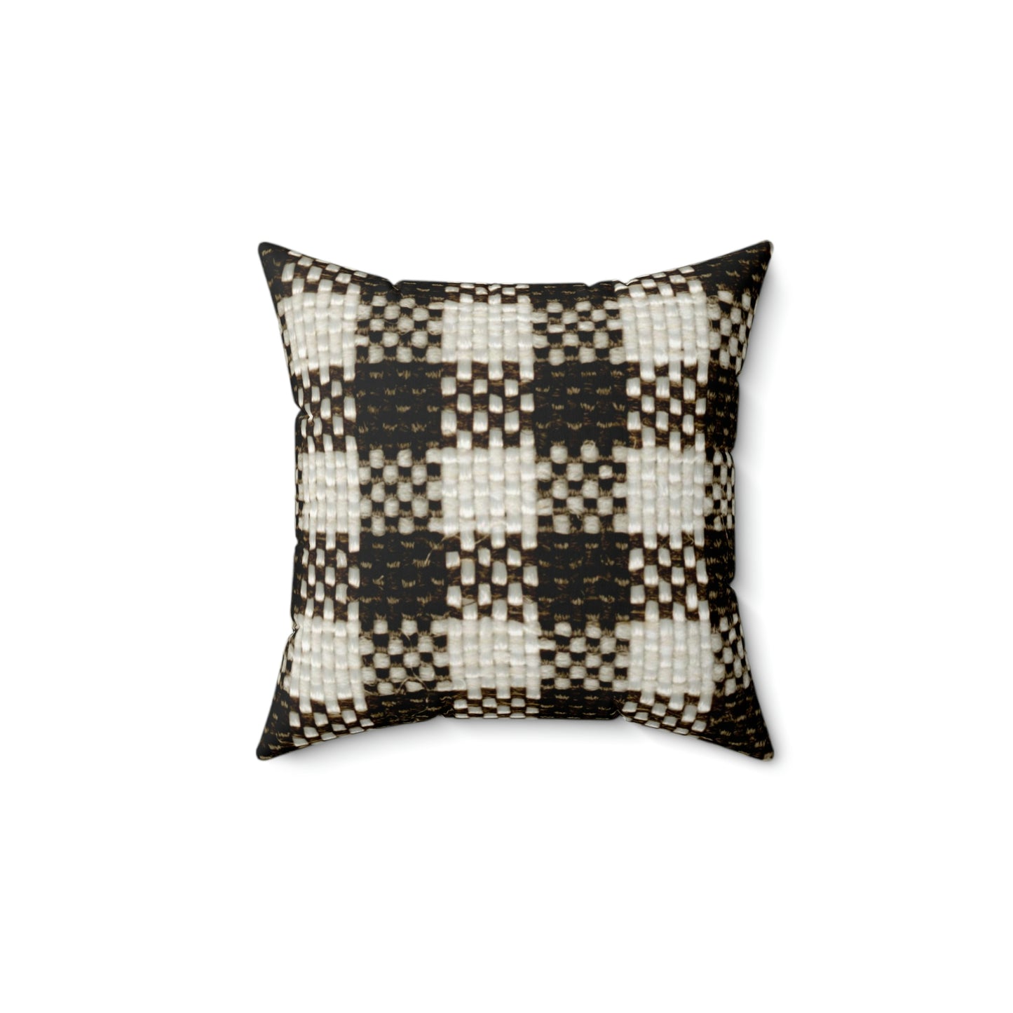 Spun Polyester Square Pillow-Black and White