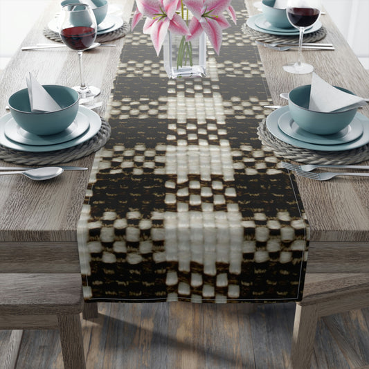 Table Runner (Cotton, Poly)-Black and White