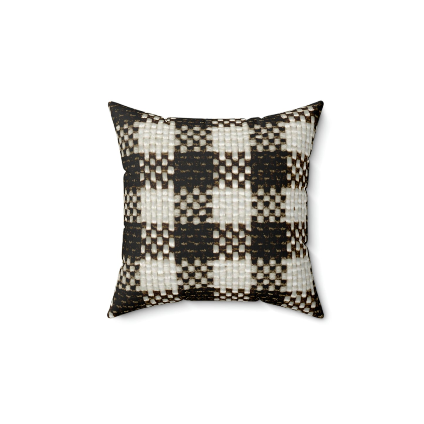 Spun Polyester Square Pillow-Black and White