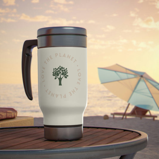 Stainless Steel Travel Mug with Handle, 14oz-Best gift