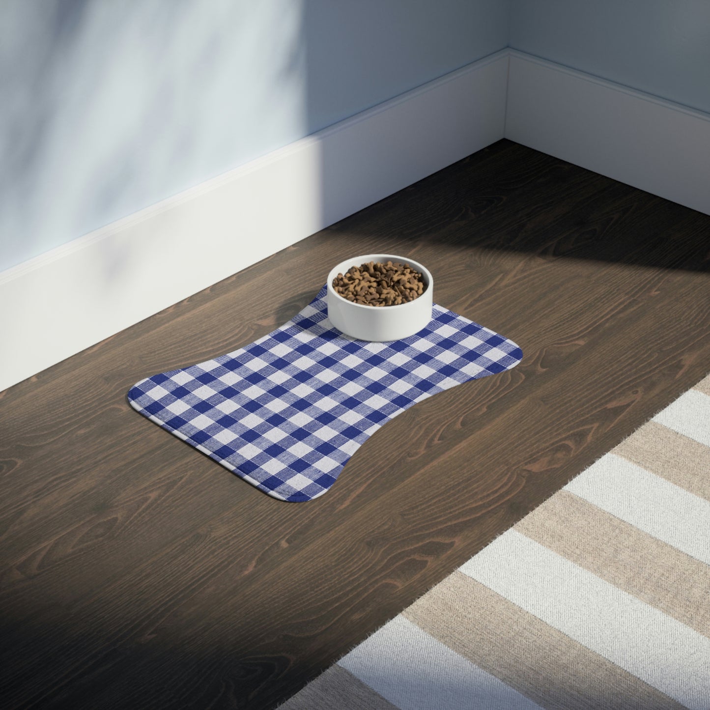 Pet Feeding Mats-Blue and White