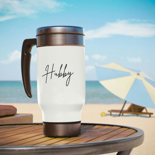 Stainless Steel Travel Mug with Handle, 14oz-Best Hubby Gift